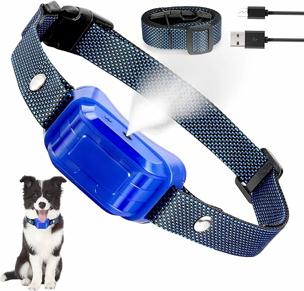 Citronella Bark Collar for Dogs [NO Remote] Spray Dog Training Collar, Humane Citronella Dog Bark Collars, Effective Anti Barking Control Spray Collar for L/M/S Dogs Bule 10-120lbs Dog