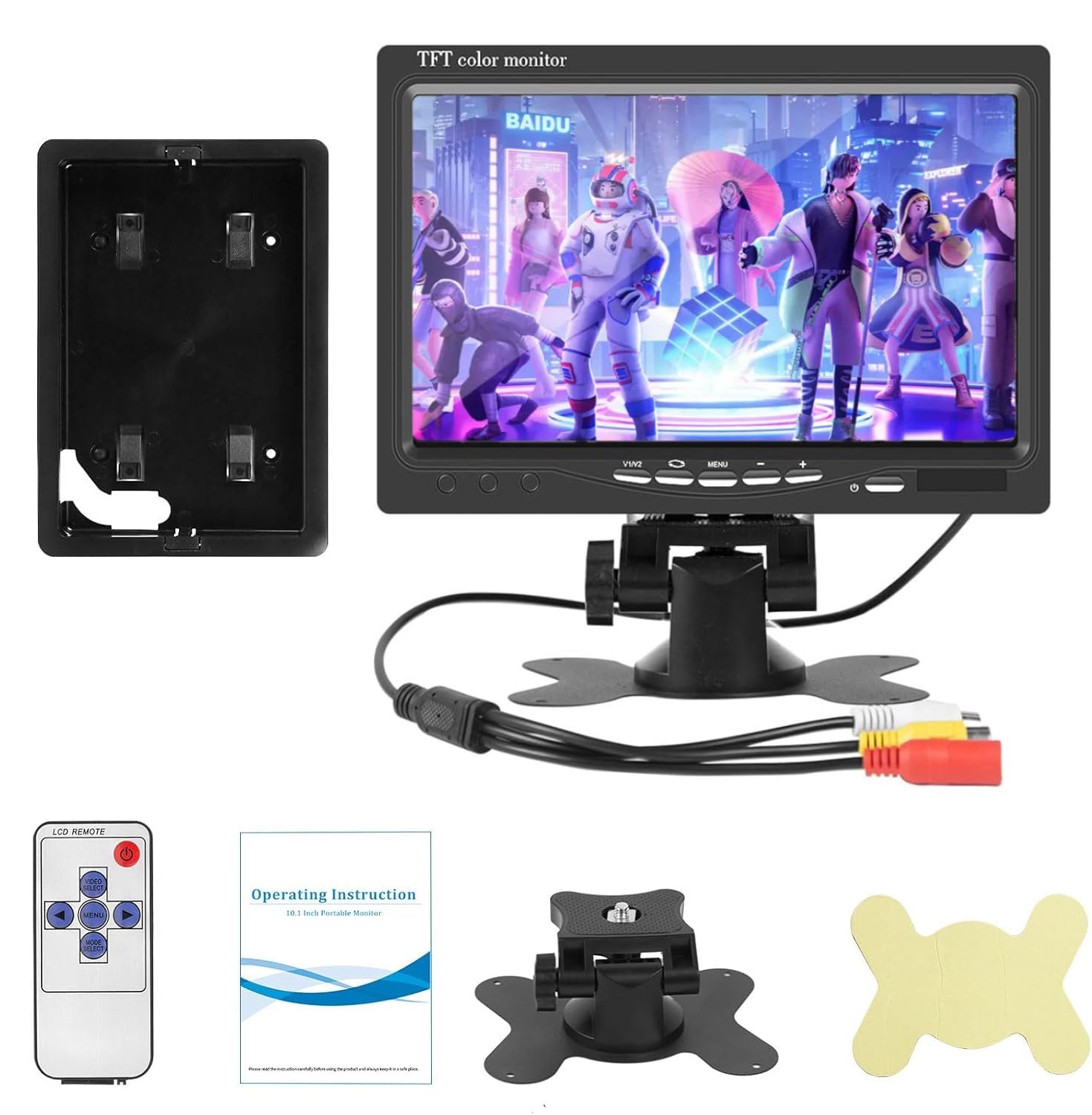 7 Inch LCD Car Rear View Monitor for Parking Backup Camera | Color Reverse Display Screen with Dual Video Input | 12V/24V Support for Car SUV Van Truck RV | Camera Not Included - Black-image-6