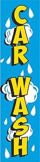 Car Wash Advertising and Marketing Rectangle Boomer Feather Flag Replacement FLAG ONLY (Without Pole Kit) (White Bubbles)