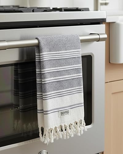 Miniatura 5 de DEMMEX Toallas de mano turcas orgánicas para baño, 100% algodón turco certificado Oeko-TEX, secado rápido, toallas ligeras de cocina y viaje, tejido