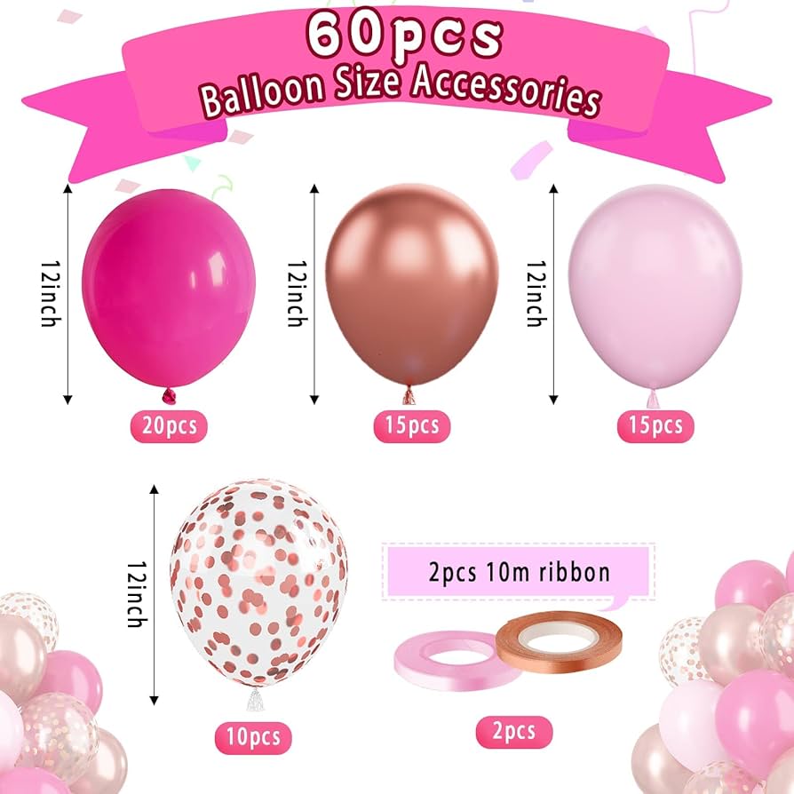 Amazon | バルーン 風船 50個 ローズレッド ピンク ホワイト 10インチ