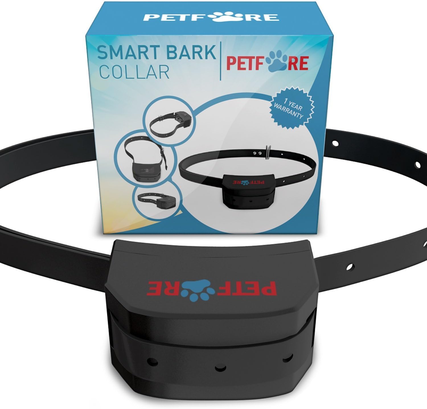 9 Adjustable Levels Bark Collar Dog Training System with Digital Display Sensitivity Control Electric Anti Bark Shock Collar with Manual By Petfore