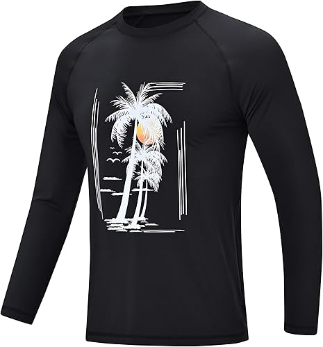 Miniatura 22 de Camisetas de natación de manga larga para hombres Rashguard UPF 50+ Camisa de protección solar UV Atlética Entrenamiento Correr Senderismo Camiseta