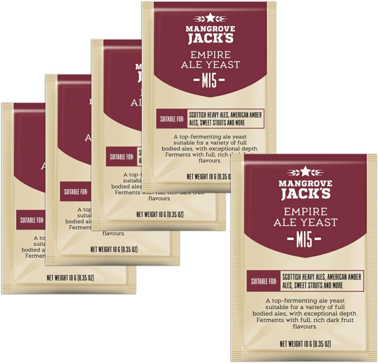 5x Mangrove Jack's Craft Series Yeast M15 Empire Ale (10g)