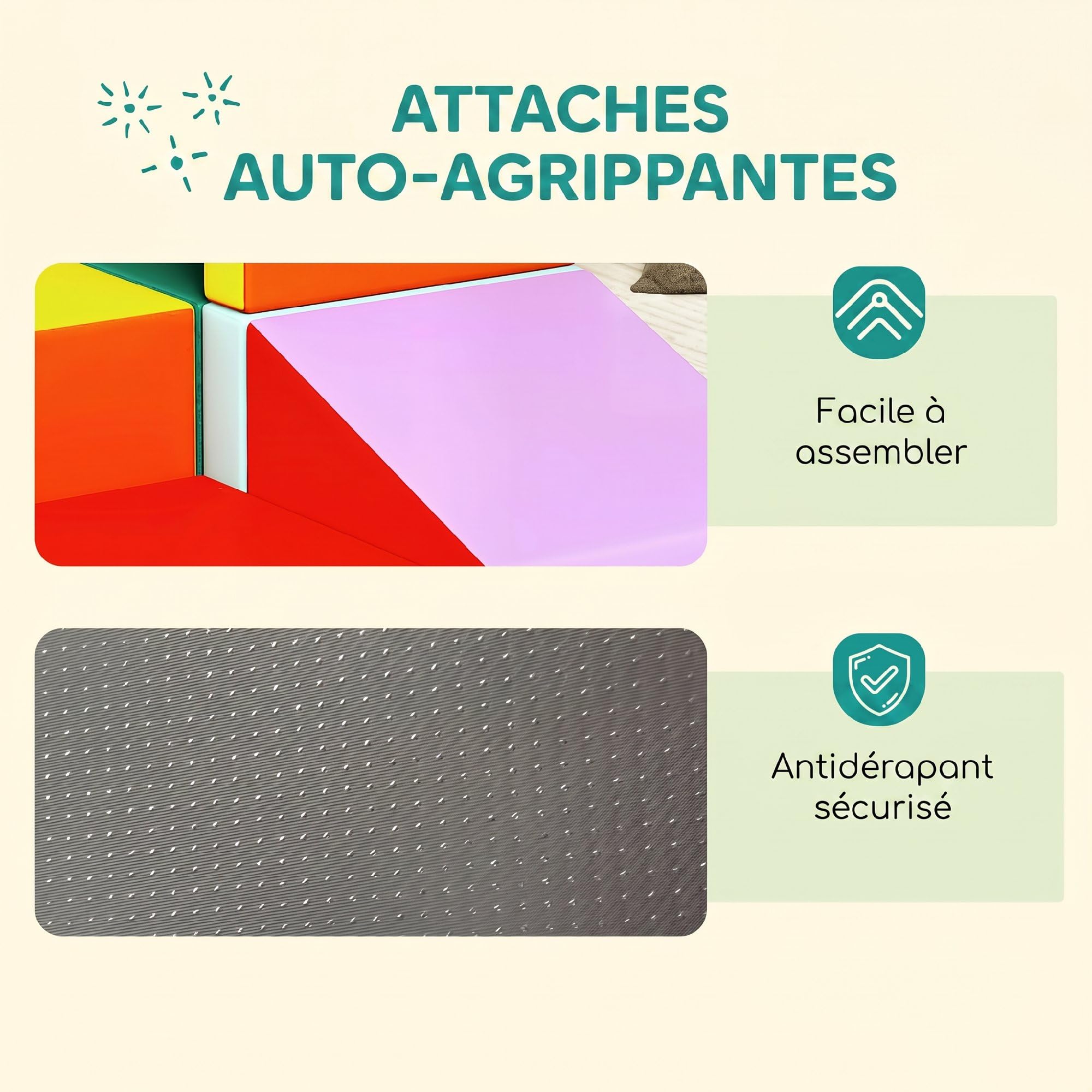 AIYAPLAY Parcours Motricité Bébé 10PCS, Mousse EPE, Housse PU, Multicolore | Module Motricité Bébé, Blocs Mousse de Construction, Jouets Éducatifs, Enfants d'Âge Préscolaire