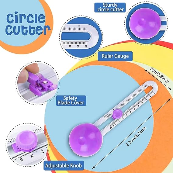 Circle Cutter, Circle Cutters for Paper Crafts, Paper CircleCutters, Circle PaperCutters, Circular Cutters, Cardboard Circle Cutter, Adjustable Craft Cutting Tools, Cutting Diameter 4'' to 12.5''