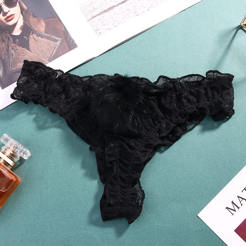 JasmyGirls Lace Thongs Underwear Ladies Panties Bunny Cosplay Lingerie Cute Tail Anime Panty Sexy G-String kawaii Briefs