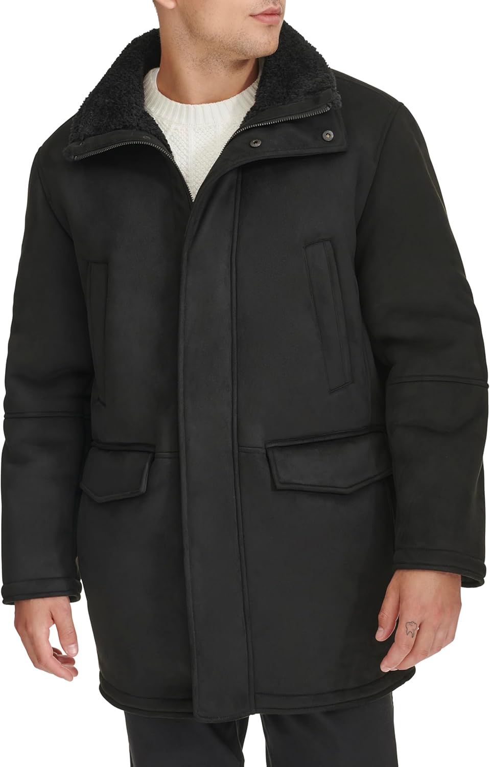 DOCKERS mens Faux Shearling Walking Coat