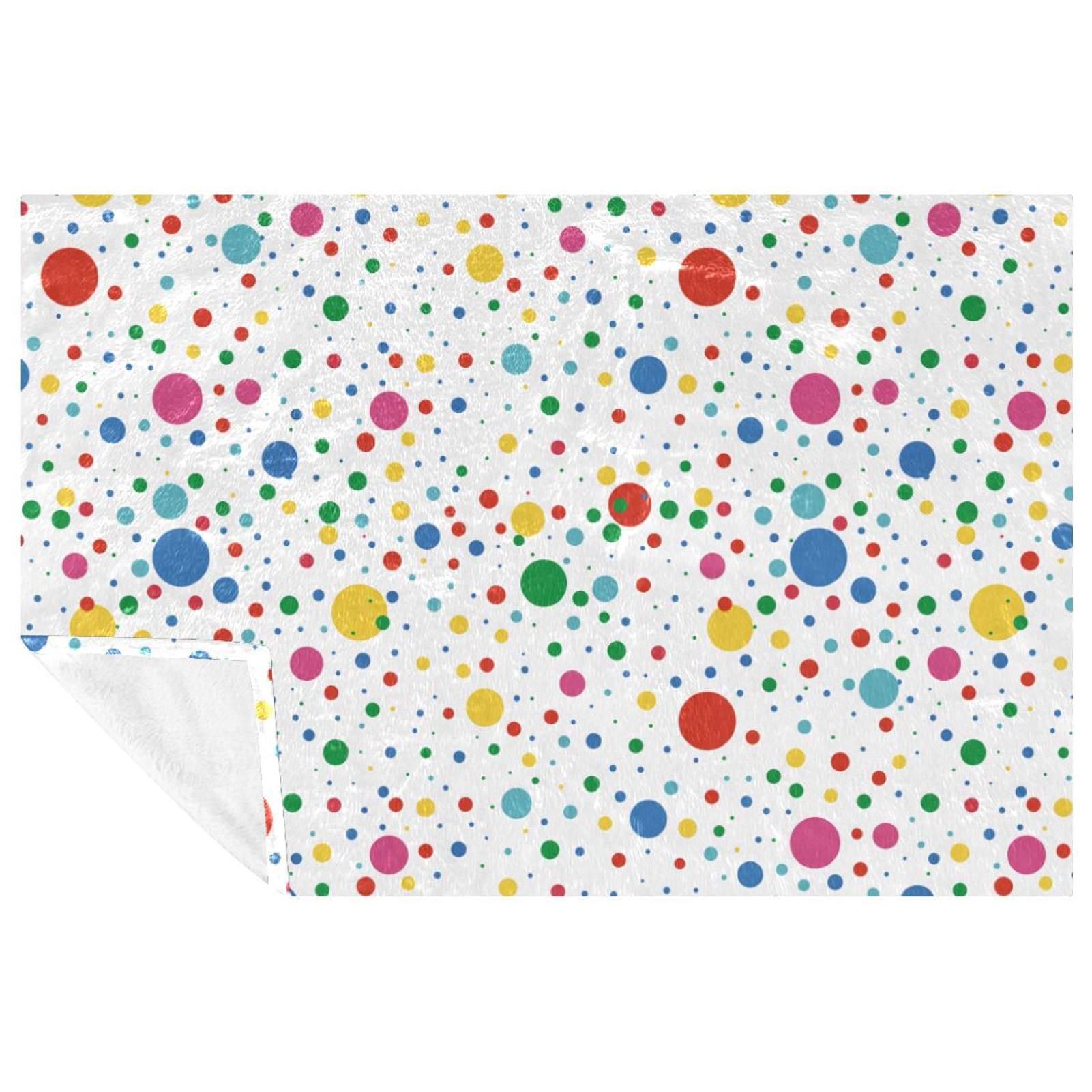 Couverture douce à motif graffiti pois multicolores, textile isolant 150x100 cm