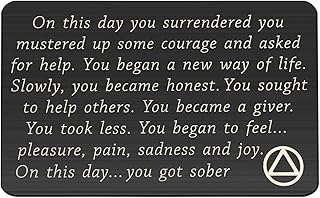 Sobriety Gift Addiction Recovery Gift AA Gift NA Gift 12 Step Gifts Alcoholics Anonymous AA Recovery Sobriety Wallet Insert Card