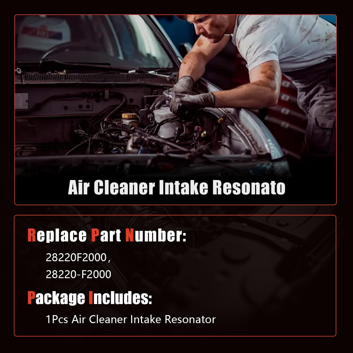 AUCERAMIC 28220-F2000 Air Cleaner Intake Resonator Fit for Hyundai Elantra L4 1.4L Turbocharged/ L4 2.0L Naturally Aspirated 2017-2020 NOT fit L4 1.6L