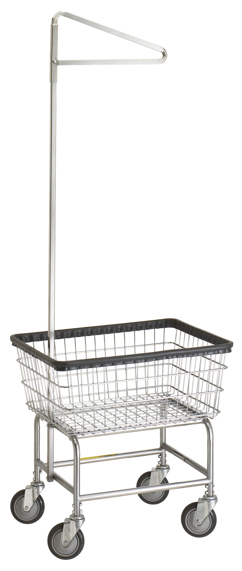 【極美品】LAUNDRY CART WITH POLE RACK CHROME LargeCapacityLaundryCartw_Doub