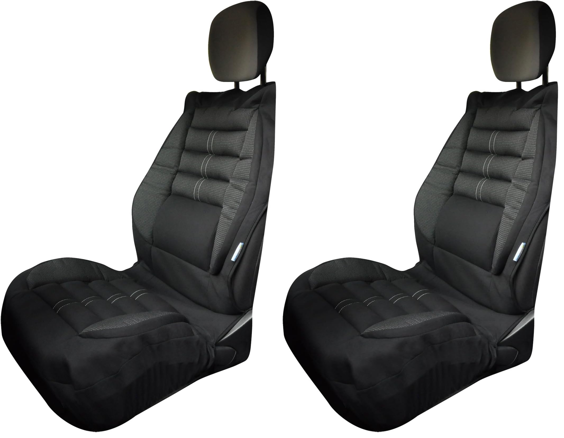 Kine Travel 169822 Voiture Couvre-Siège Ergonomique Confort Intégral - approuvé par Un Kinésithérapeute, Noir (Lot de 2)