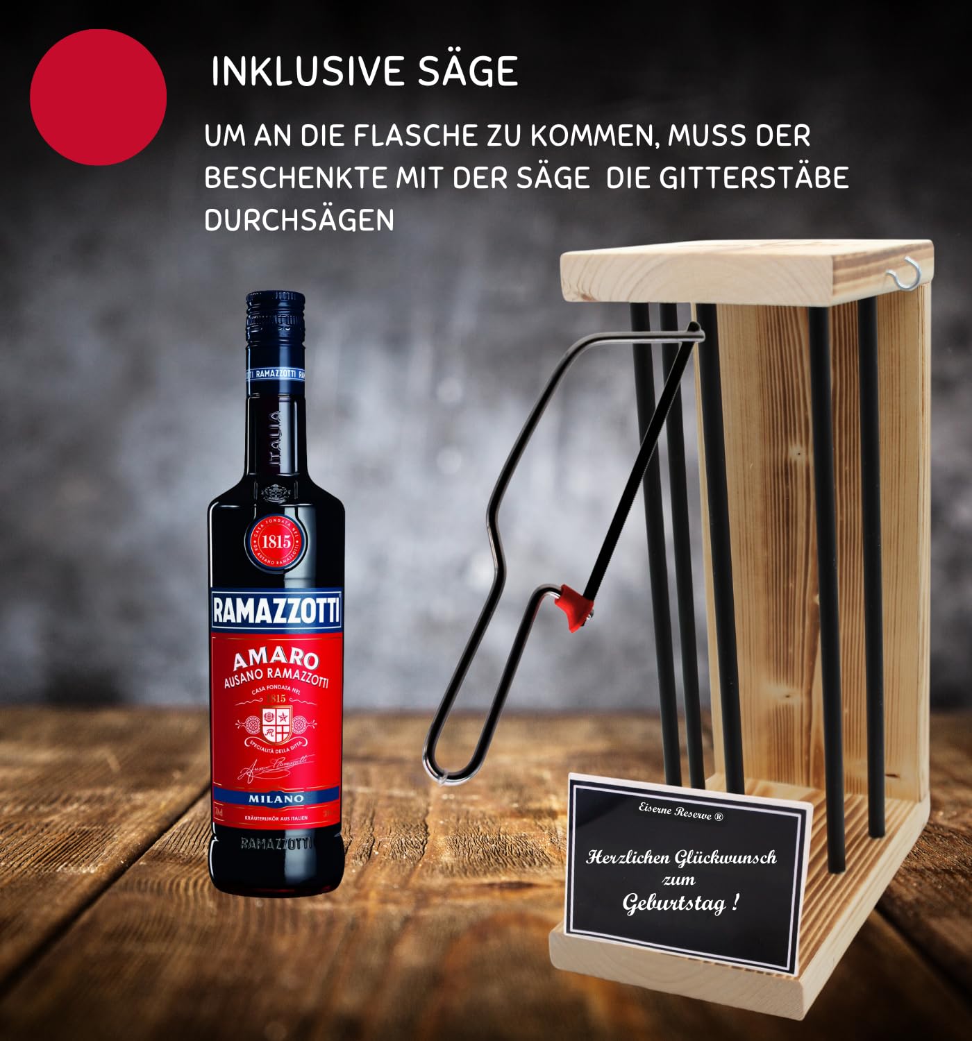 Ramazzotti Geschenk Geburtstag Geschenke - Eiserne Reserve Black Edition Geschenkset Text s/w Herzlichen Glückwunsch zum Geburtstag Kräuterlikör (1 x 0.70 l)