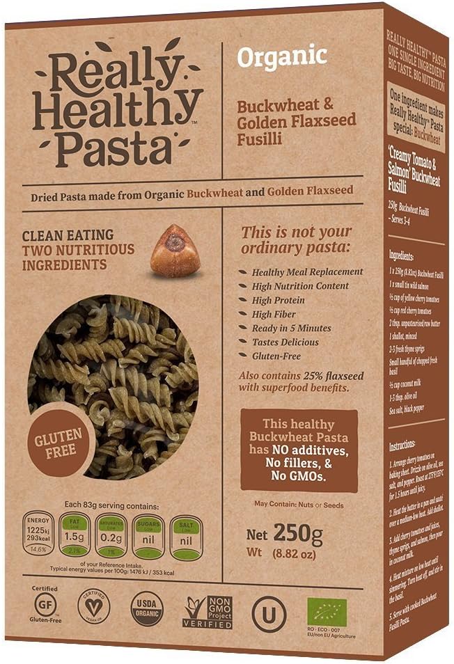 Really Healthy Pasta Organic Buckwheat & Golden Flaxseed Fusilli 250g