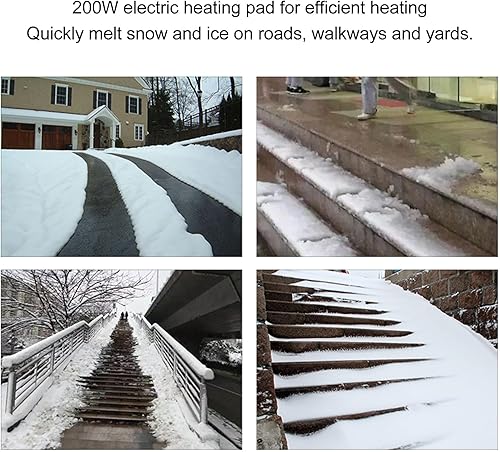 Miniatura 7 de TOPINCN Alfombrilla de fusión de nieve calentada de 200 W, impermeable, calentada al aire libre, derretimiento rápido de nieve y eliminación de