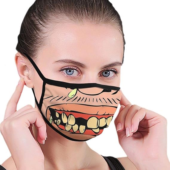 MaskMissing Teeth Mask Black Border Adjustable dustproof at Amazon Men