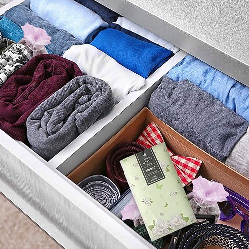 Miniatura 61 de Paquete de 14 sobres perfumados para cajones y armarios, lavanda de lino fresco, sándalo, flores de cerezo, 4 aromas diferentes