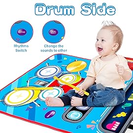 Baby Toys for 1 Year Old: Baby Musical Mat Toddler Toys Age 1-2 - 2 in 1 Piano Drum Babies Play Mat - Infant Music Toy 12-18 Months Babies Birthday Valentines Gifts for 1 2 3 Year Old Boys Girls