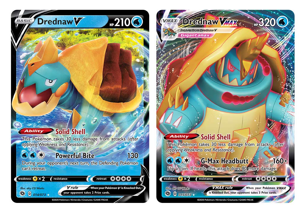 Pokemon Vmax Card Set - Drednaw VMAX 015 073 Drednaw V 014 073 - Champions Path - Ultra