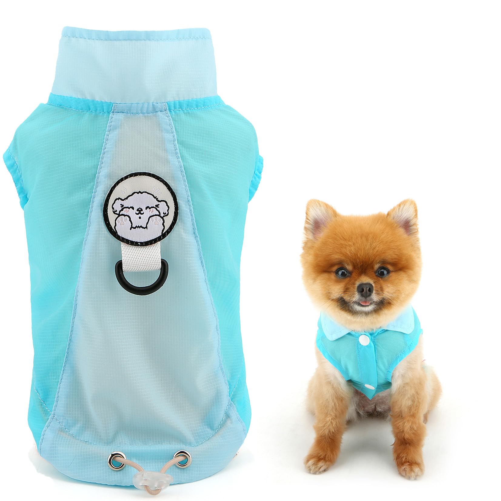 SMALLLEE_LUCKY_STORE Colorblock Dog T-Shirts for Extra Small and Small Dogs UV Protection Pet Tank Top with D-ring Stretchable Puppy Shirt Summer Vest Chihuahua Yorkie Cat Clothes, Blue, XXL