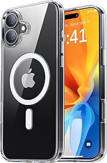 جراب مغناطيسي لموبايل آيفون 16 بلس من ايليجو، متوافق مع ماج سيف، 【مضاد للاصفرار】غطاء خلفي شفاف للغاية للحماية من الصدمات، جراب حماية مغناطيسي قوي ورفيع للغاية لموبايل آبل 16 بلس (2024)