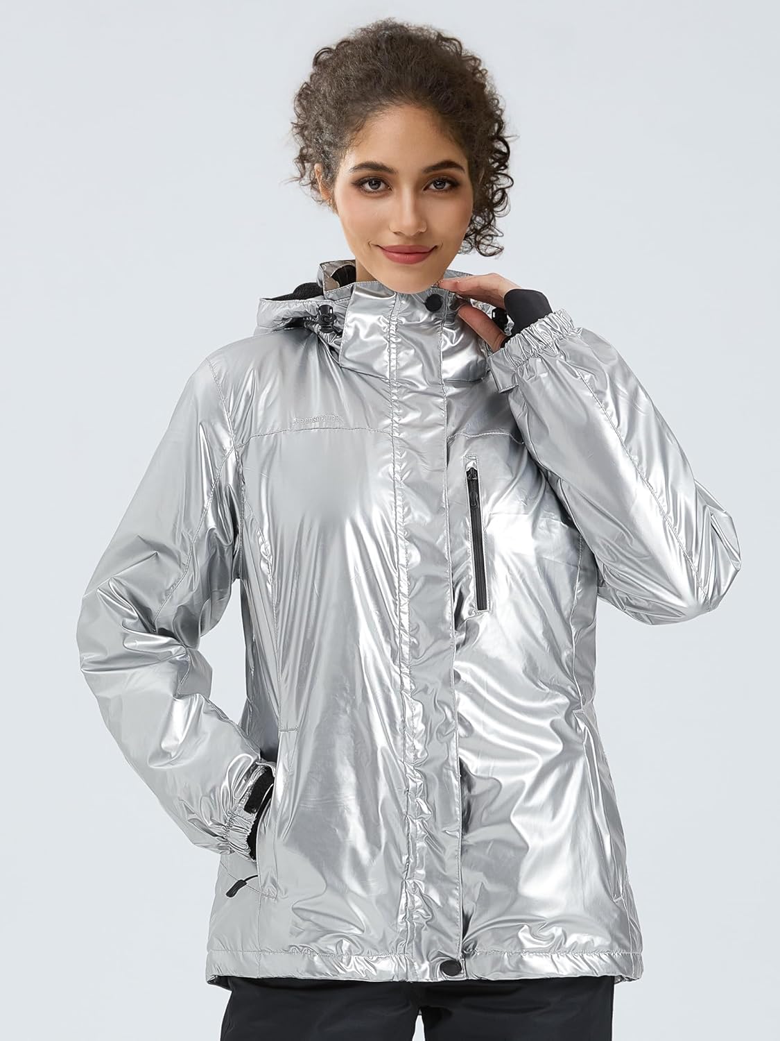 FREE SOLDIER Women's Waterproof Ski Snow Jacket Fleece Lined Warm Winter Rain Jacket with Hood Fully Taped Seams - Image 3
