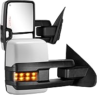Vista 12 de Espejos de remolque para Chevy Silverado GMC Sierra 1500 2500 HD 3500 HD de 2014-2018 con cristal eléctrico, luz de señal LED con flecha, luz