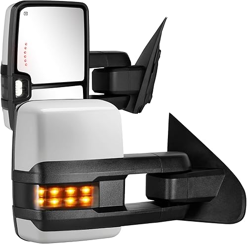 Miniatura 12 de Espejos de remolque para Chevy Silverado GMC Sierra 1500 2500 HD 3500 HD de 2014-2018 con cristal eléctrico, luz de señal LED con flecha, luz