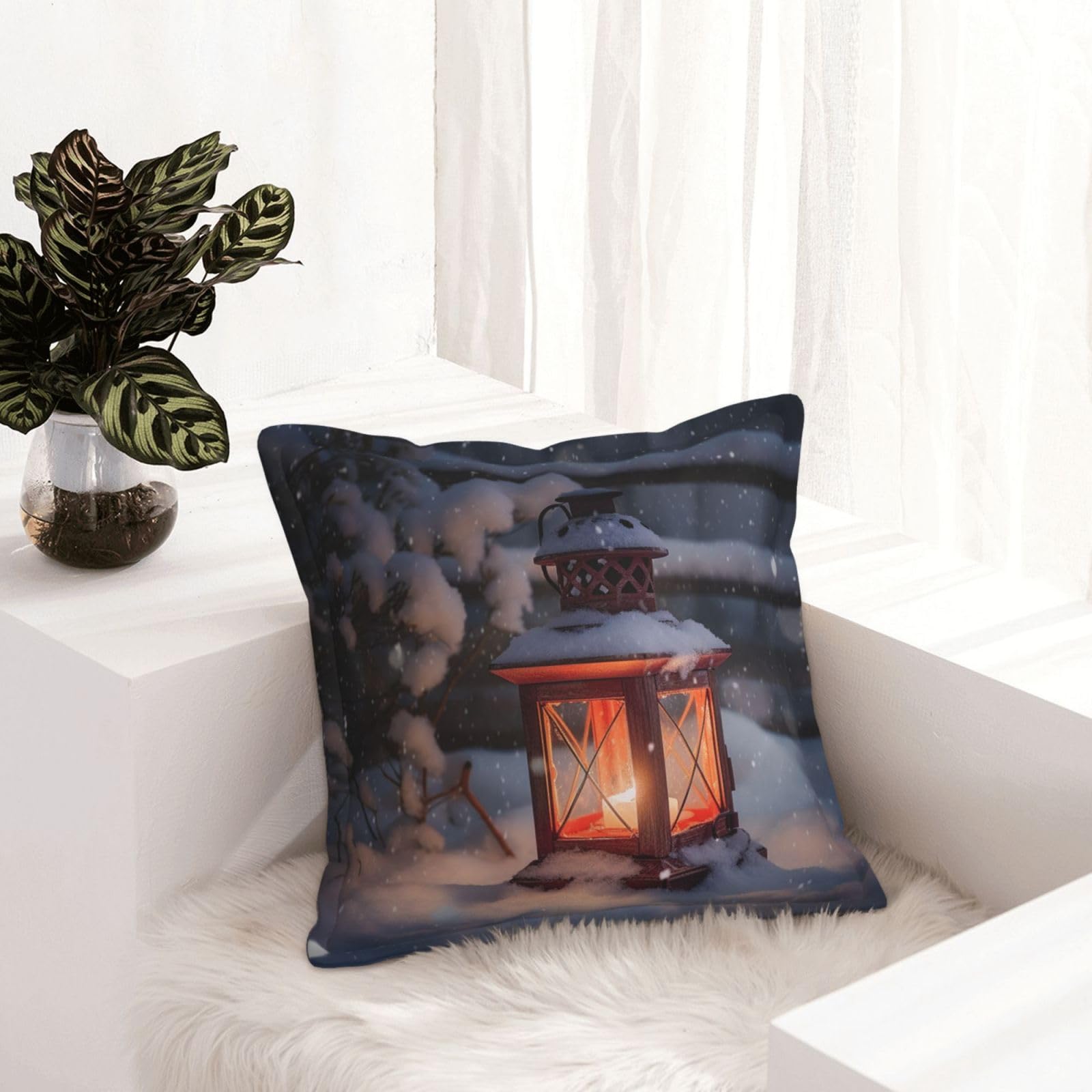 Lot de 2 housses de coussin en similicuir 50,8x50,8 cm pour salon