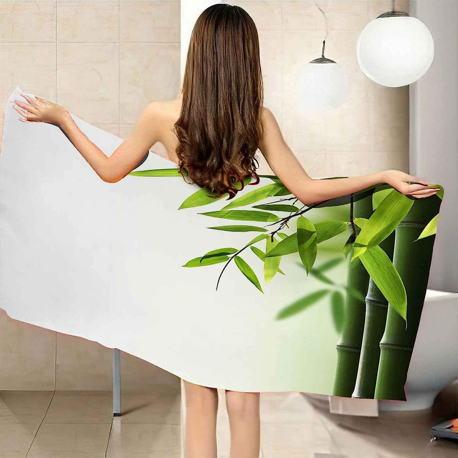 Bambus Strandtuch Groß 150x200 cm, Weich Schnell Trocknen Microfaser Handtücher, 3D Strandhandtuch Bambus Strandtücher Badetuch Strandlaken Handtuch Herren Frauen Badetücher