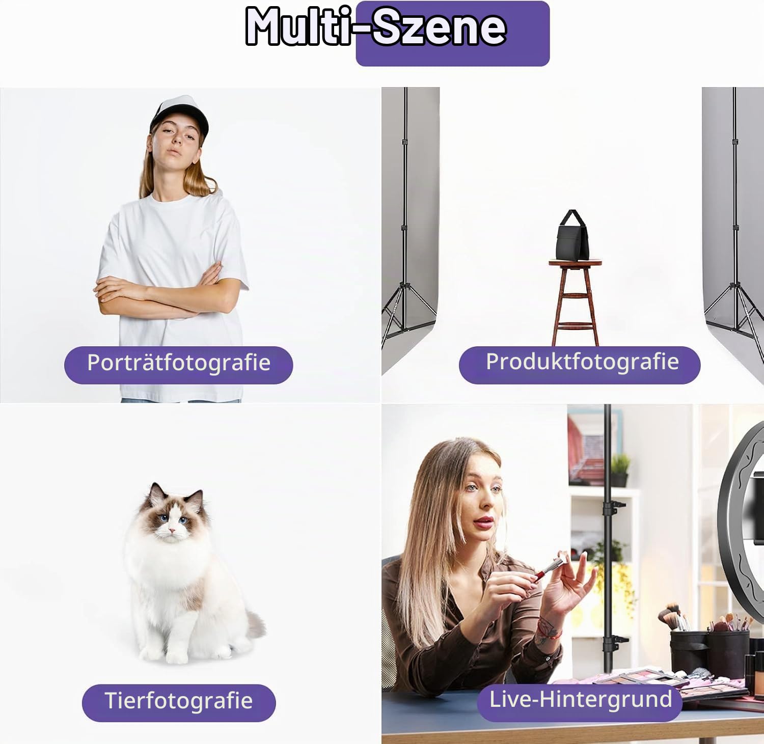 EMART Fotohintergrund Papier Weiße 1,3x4,9m Papierrolle Hintergrund
