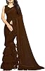 Saree Ruffle Georgette Ethnic Indian Women Party Wear Frill Designer Border Sari