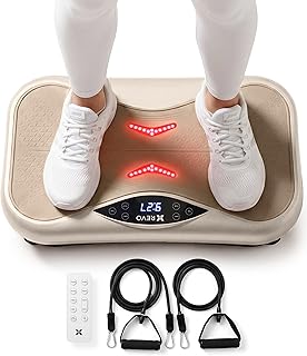 REVO Wave Board with Red Light Therapy | Vibration Plate for Lymphatic Drainage with Bluetooth Speakers, Resistance Bands, Remote | Exercise Machine for Full Body Workout Platform | 330 Lbs Capacity