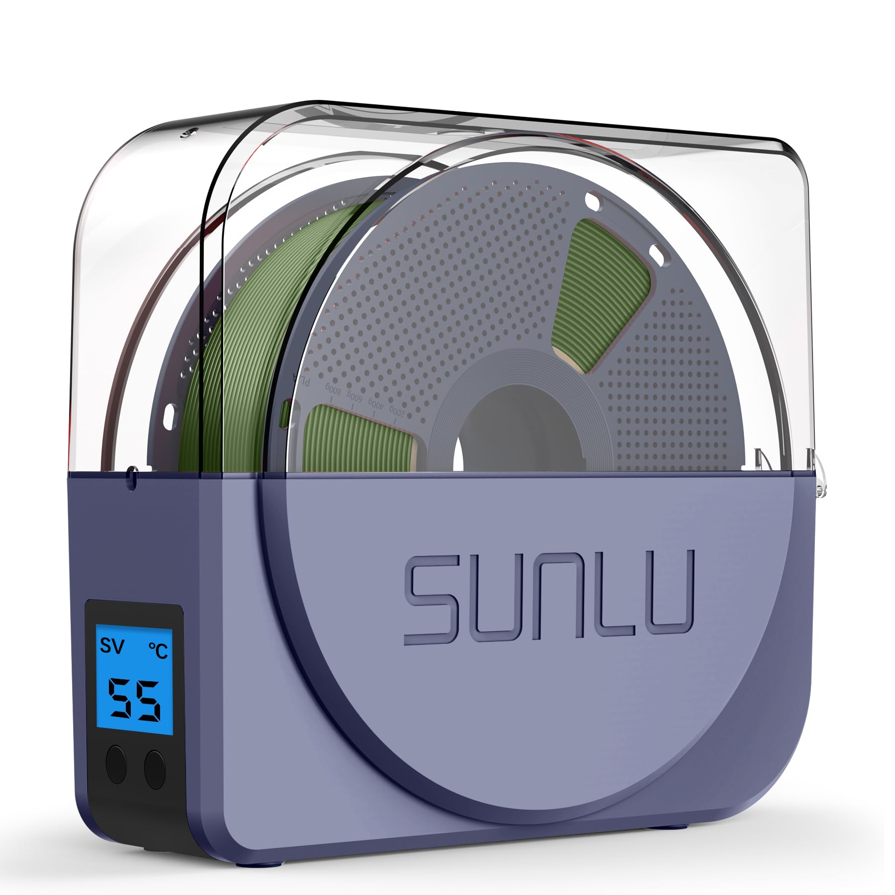 SUNLU Asciugatore per Filamenti Ufficiale con Ventilatore a Circolazione, Scatola di Stoccaggio ed Essiccazione per Filamenti Stampante 3D 1.75 2.85 3.00mm, S1 Plus Grigio Blu