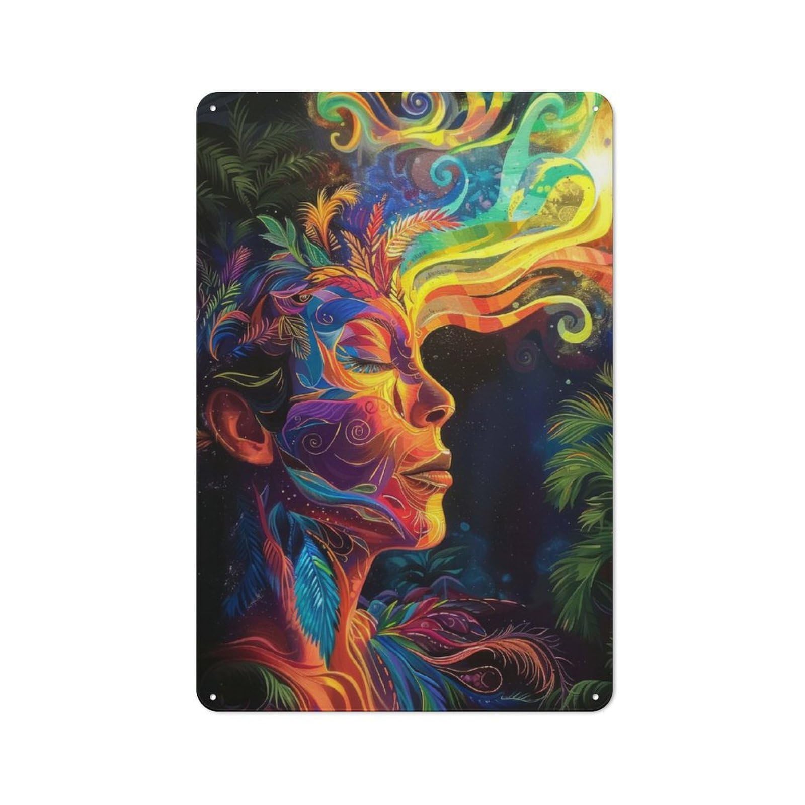 Junmoney Style-22 Metal Sign 30X20cm With Swirling In Rainbow For Pub Or Café, Vintage Decor, For Metal Sign Collectors, For Garage And Workshop Walls