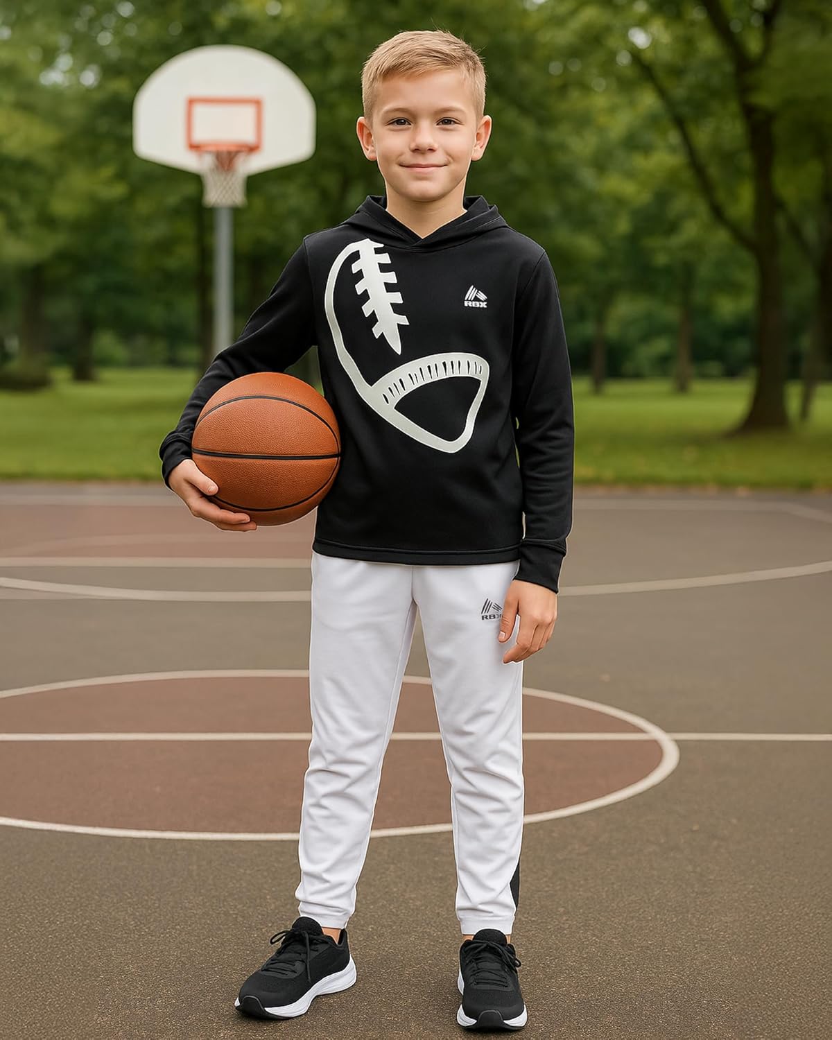 RBX Boys Jogger Set - 2 Piece Pullover Thermal Boys Hoodie & Tricot Jogger Pants - Athletic Sweatsuit Outfit (Sizes 8-12) - Image 6