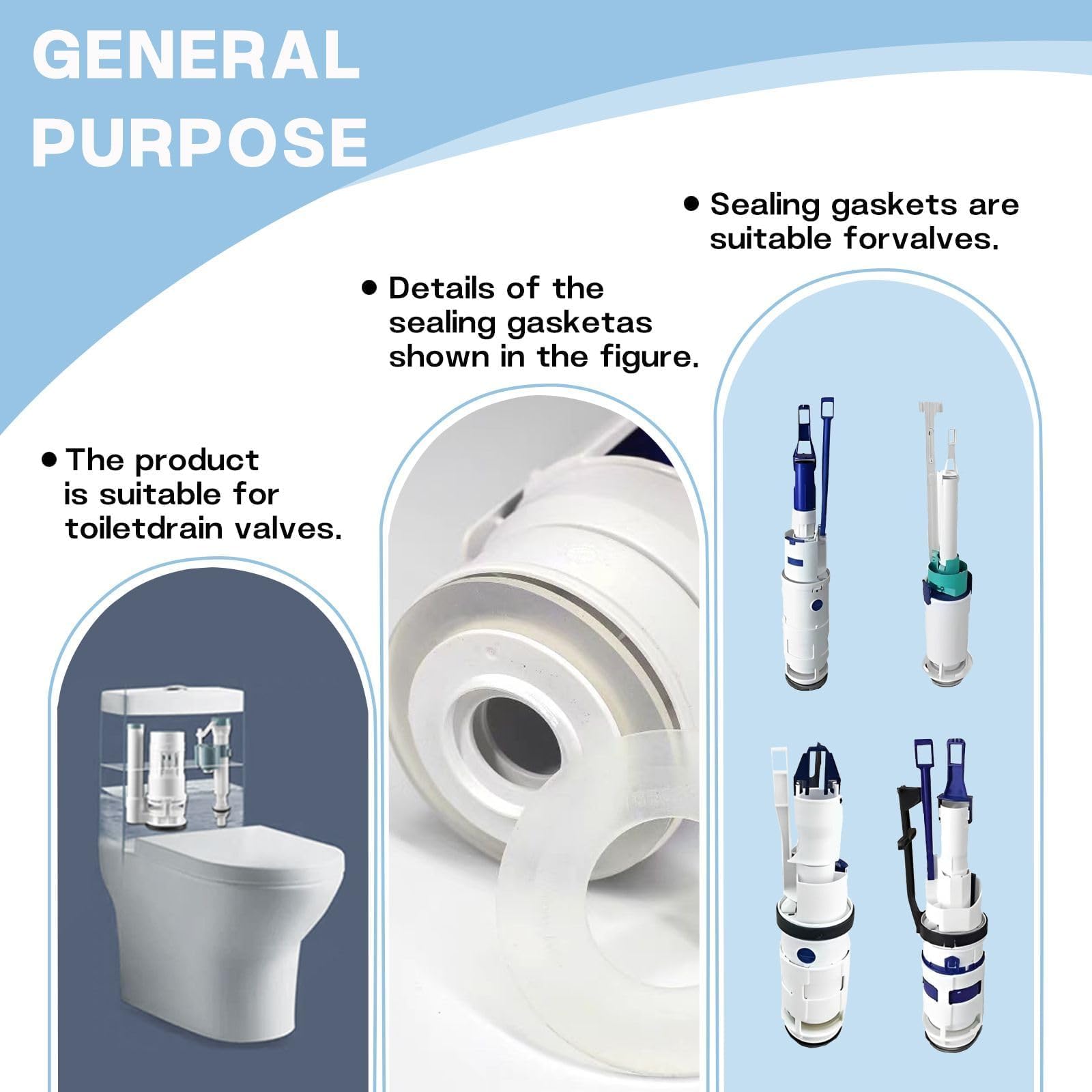 5pc Valvola Di Scarico Guarnizione Di Arresto Dell'acqua Per - Foto 10