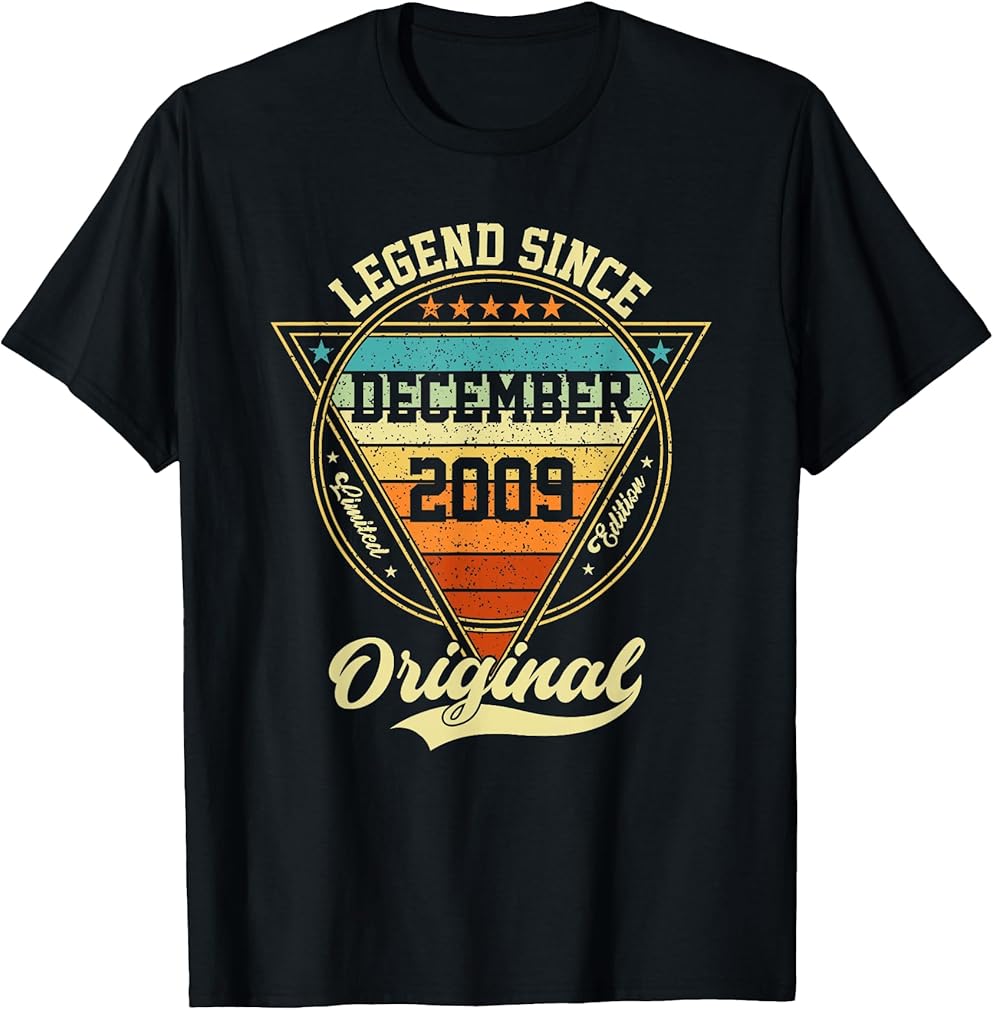 Vintage 16th Birthday Legend Since December 2009 T-Shirt