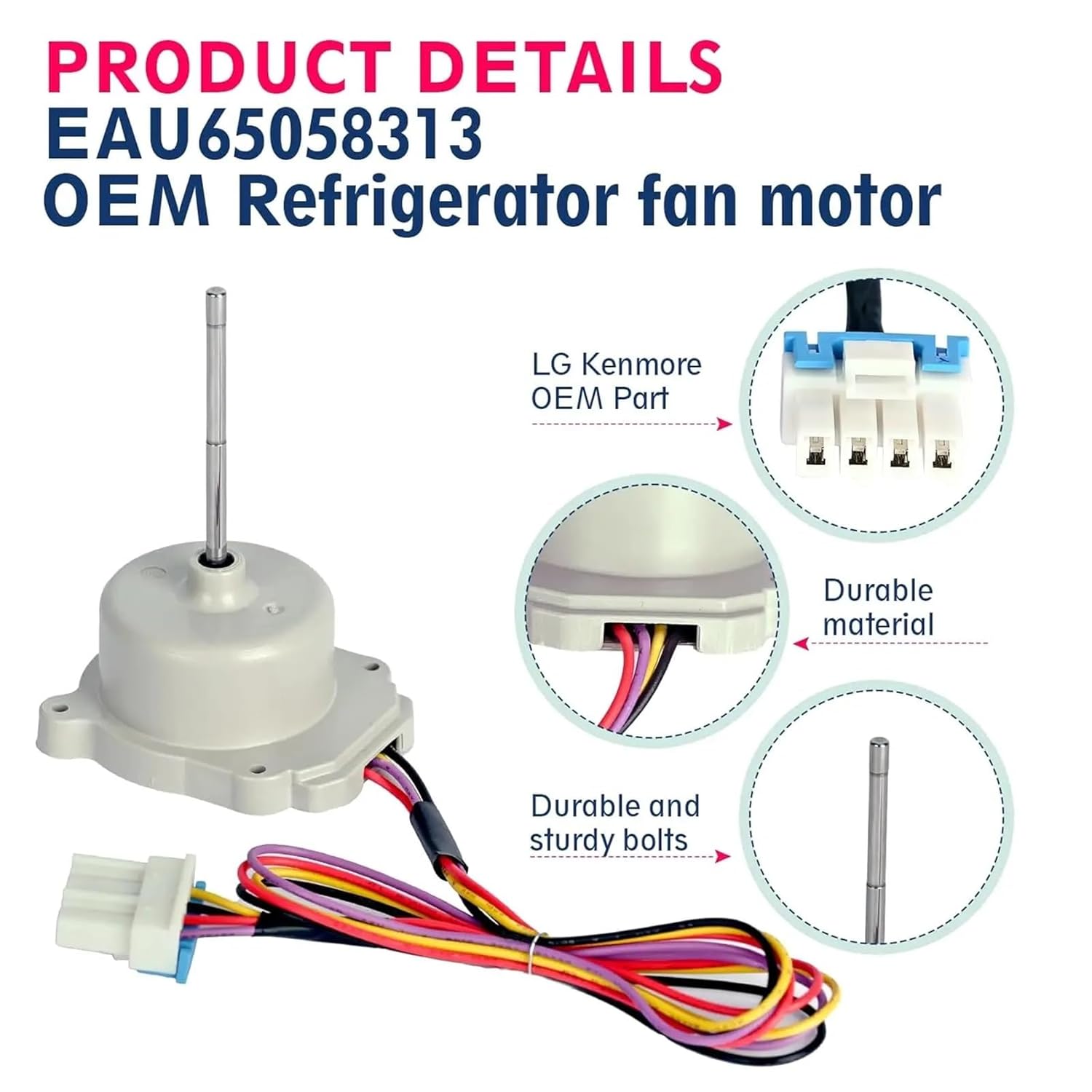 EAU65058313 Refrigerator Evapoartor Fan Motor EAU63103001 Fit for L G Ken-More Freezer ODM-056F-13 AP7178307 PS16662420