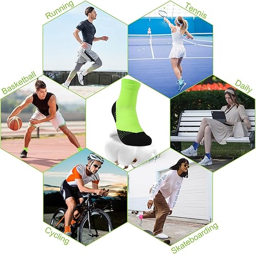 Miniatura 5 de NIcool Calcetines tobilleros deportivos con soporte de arco para mujeres y hombres, calcetines brillantes para correr, ciclismo, senderismo