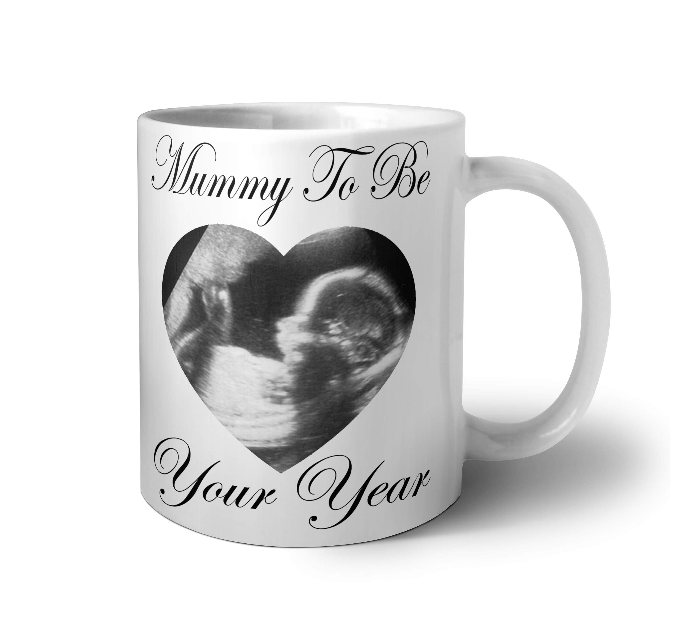 Memories and Gifts Personalised Mummy To Be Printed Baby Scan (Your Image) Mug Gift Baby Shower Best Mum Mother