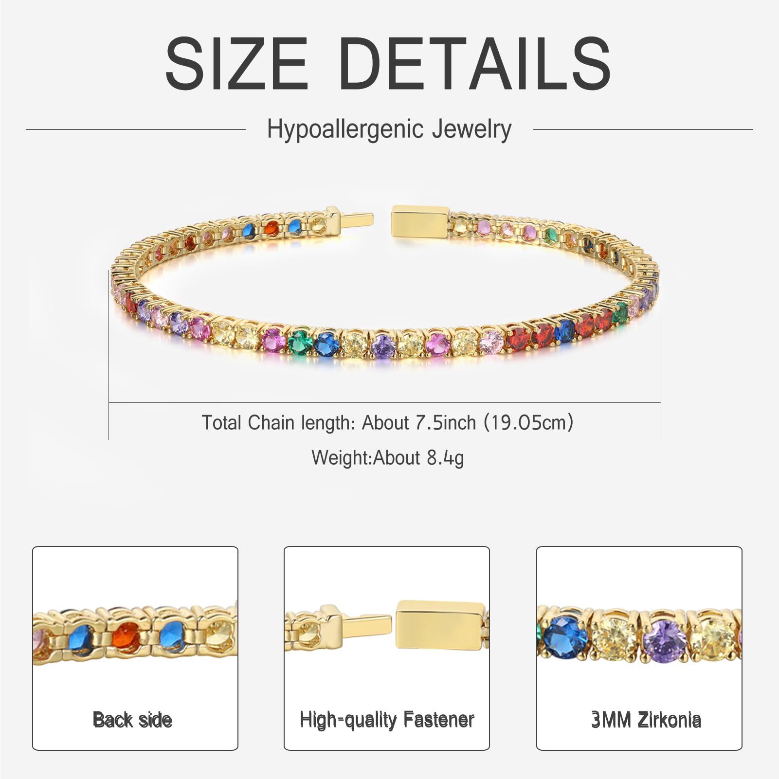 GW Bracciale Donna Regalo Compleanno Saga Gioielli Bracciale Donna per Migliore Amica Mamma Figlia Regalo Anniversario Matrimonio Vracciale Tennis con Glitter