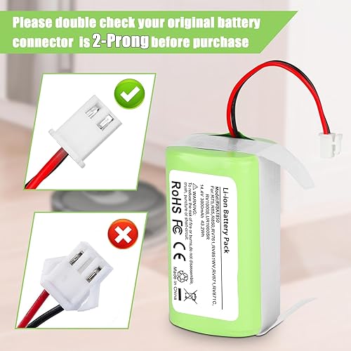 KUNLUN Batería de 3.0Ah RVBAT850 para Shark Ion Robot RV1001AE R75 R85 R761 RV850 RV1000S RV1000VL RV700_N RV720_N Batería de aspiradora (solo