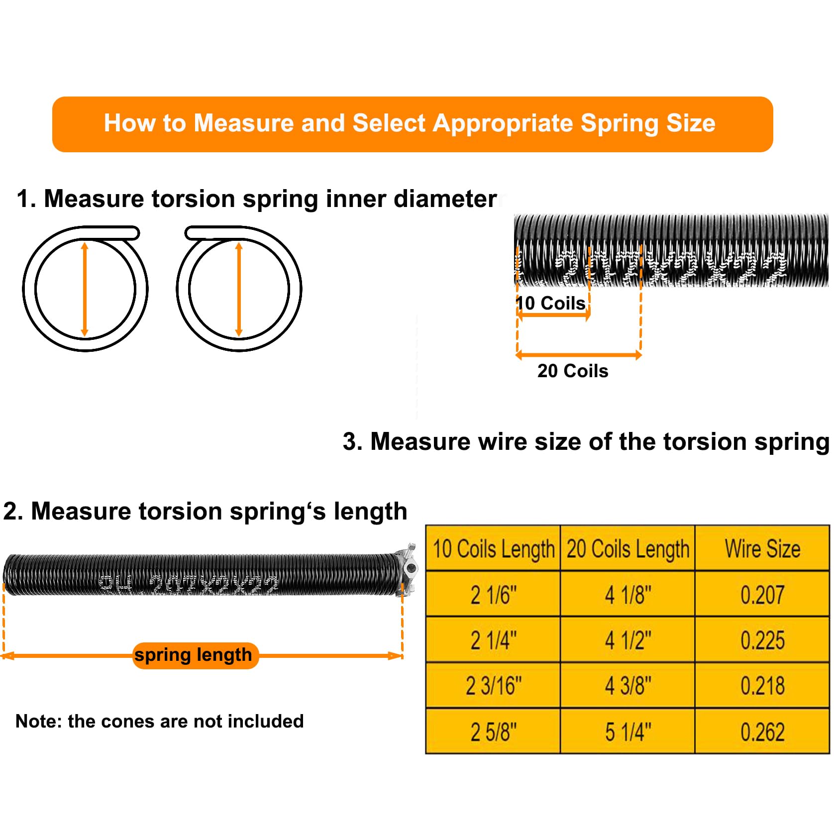 Pair Of 2" Garage Door Torsion Springs Set With Non-Slip Winding Bars, High Quality - View #9
