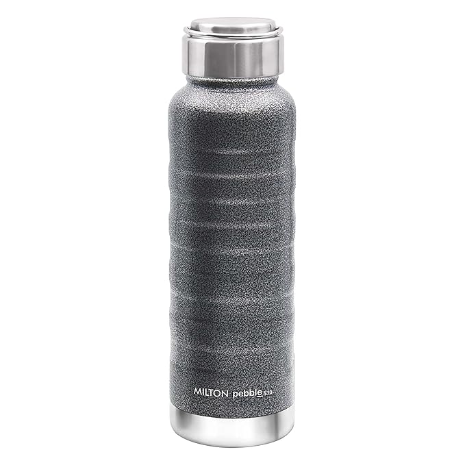 Milton Pebble 530 Thermosteel 24 Hours Hot and Cold Water Bottle, 530 ml, Grey
