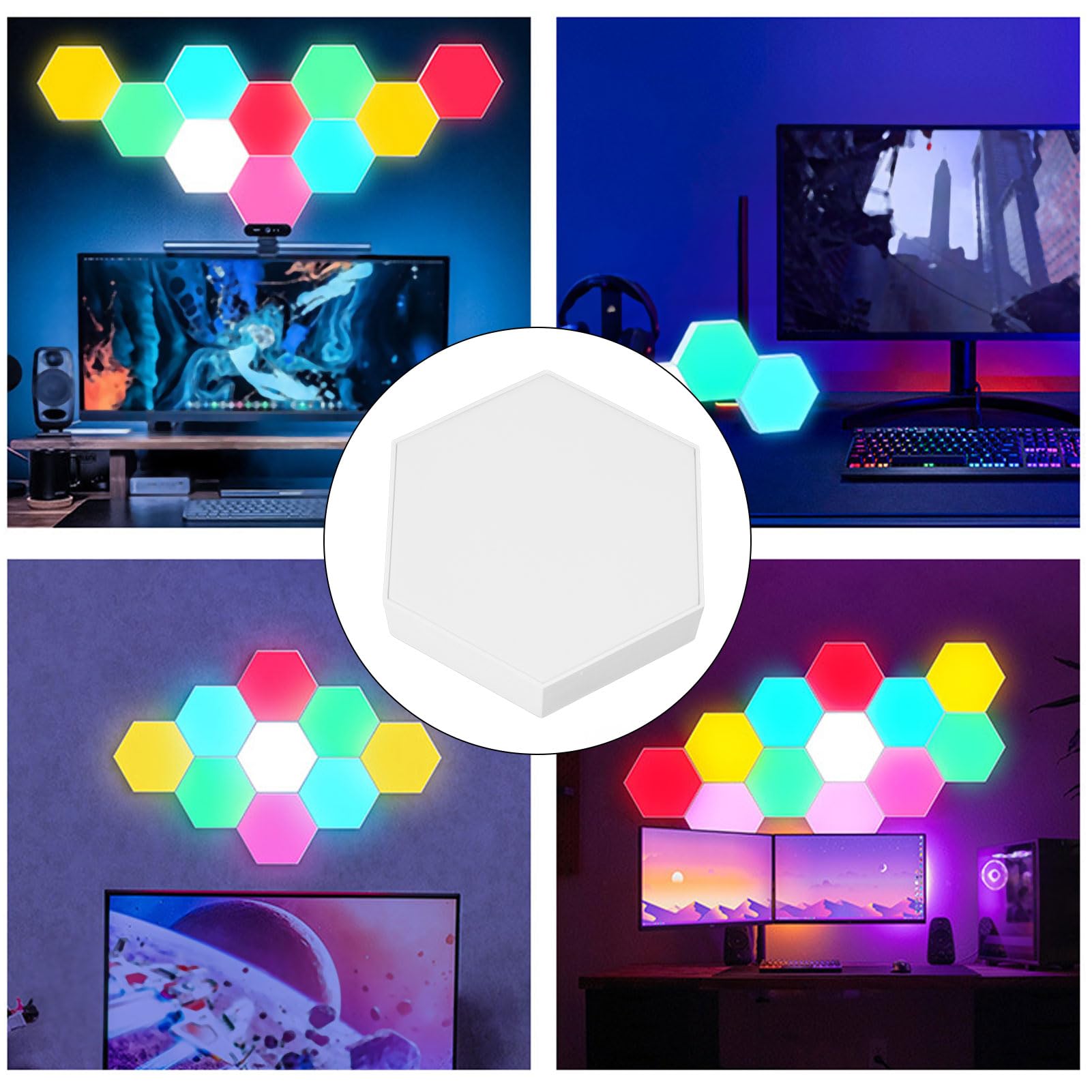 FOSA Led Lights, LED Wall Light, Wall Lights Touch Light Geometric Long Service Life PC High Brightness for Game Room (RGB)