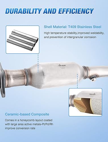 Miniatura 10 de Nilight Convertidor catalítico para Frontier 2005-2011Pathfinder2005-2012 Xterra2005-2015 NV1500 NV2500 NV3500 (lado del pasajero delantero y del