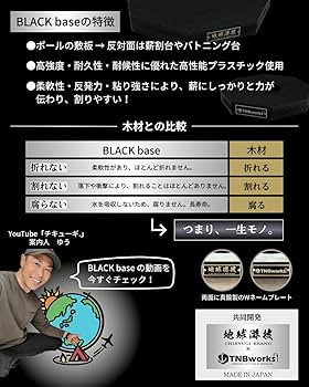 TNBworks 薪割り台 雪中ポール敷板 焚火 Amazon | 雪中キャンプ用 ポール敷板 BLACK base 薪割り台