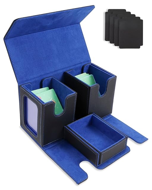 Azyvum Commander Deck Box - Caja de juego de cartas con ventana de visualización, 2 cajas de cubierta MTG…
